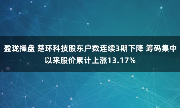 盈珑操盘 楚环科技股东户数连续3期下降 筹码集中以来股价累计上涨13.17%